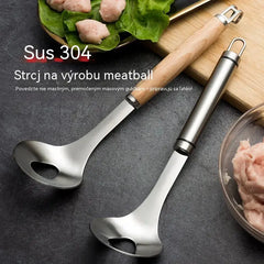 🍖【2 kusy】Forma na masové koule z nerezavějící oceli 304 – ideální pro přípravu masových a rybích koulí, dokonalá pro domácí vaření. 🥄