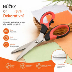 ✂️ Víceúčelové nůžky na stříhání s klikatým ostřím – na látky, papír a řemesla 🧵