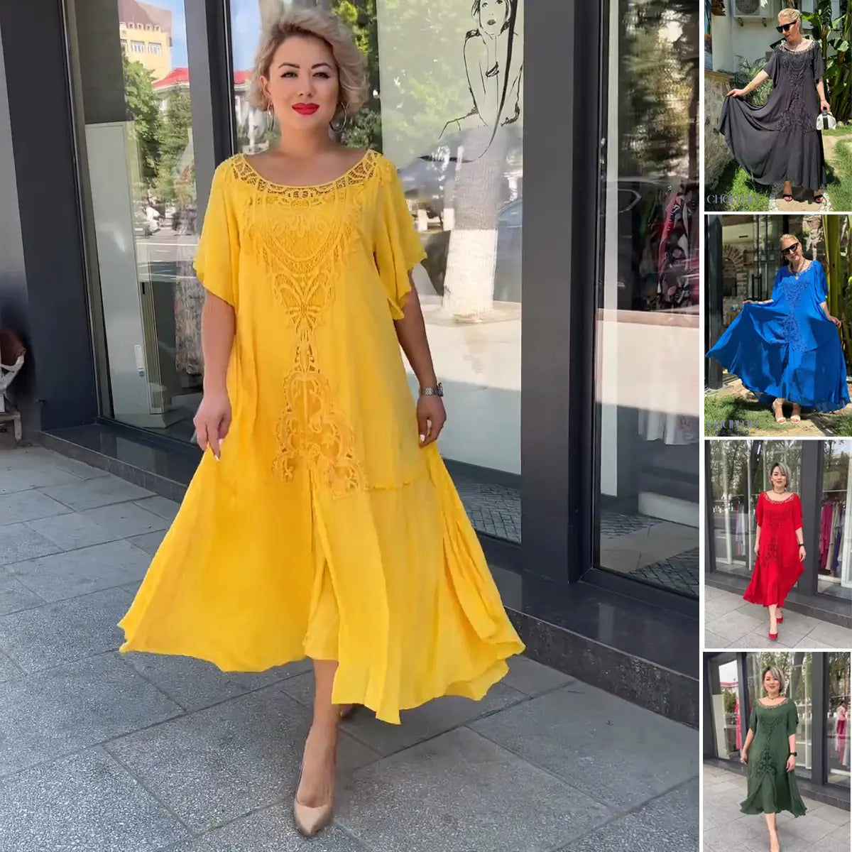 💖【S-5XL】nové šaty, plus size, pohodlné a volné Vynikající kvalita Perfektně padnou všem typům postav
