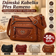 Měkká PU crossbody taška pro ženy – více kapes pro perfektní organizaci