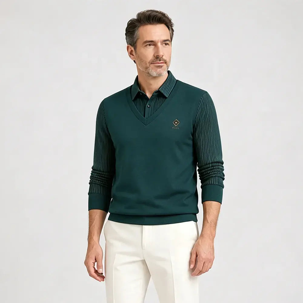 👔【M-4XL】2026 Nové pánské zimní polo tričko větších velikostí s límečkem a fleecovou podšívkou.