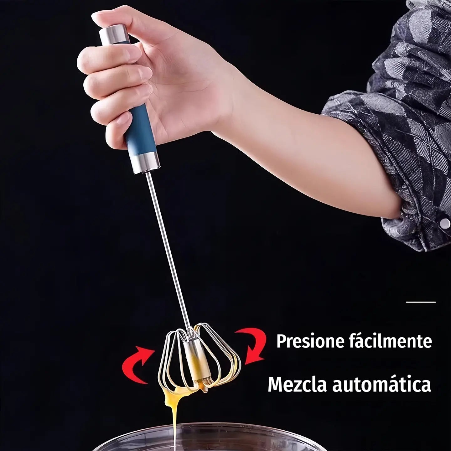 540 Kč【2dílná sada】Poloautomatický šlehač vajec z nerezové oceli