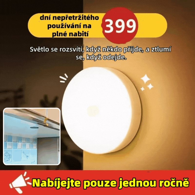 🏡【Kupte 2 a dostanete 2 zdarma】💡Dobíjecí LED noční lampa s pohybovým senzorem