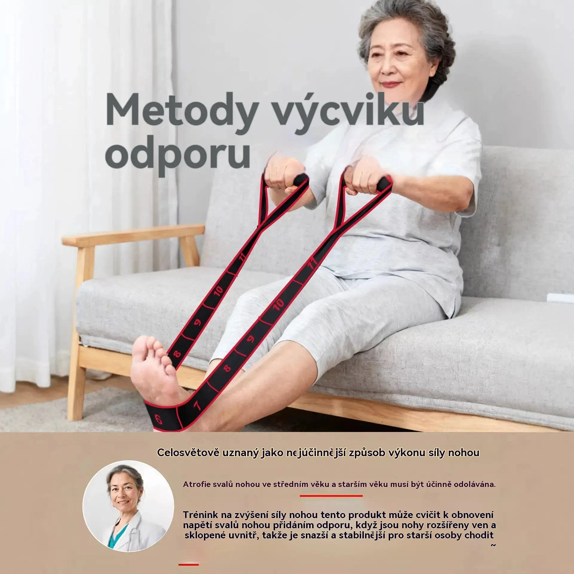 【Kupte 1 a získejte 1 zdarma】Odporová guma pro budování svalů, protahování nohou a elastická guma pro osoby středního a staršího věku.