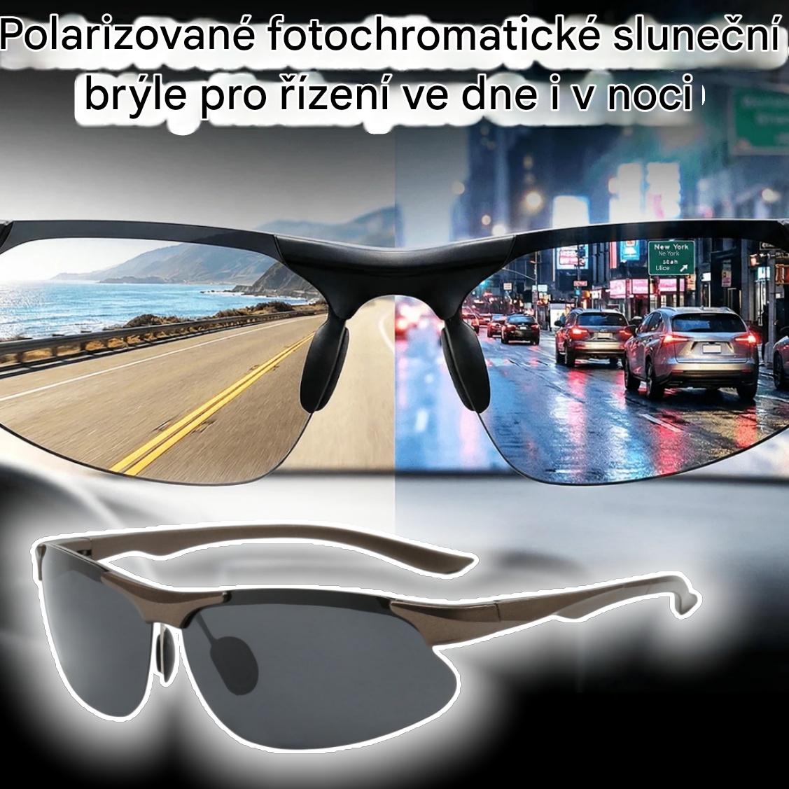 Polarizované fotochromatické brýle pro řízení ve dne i v noci