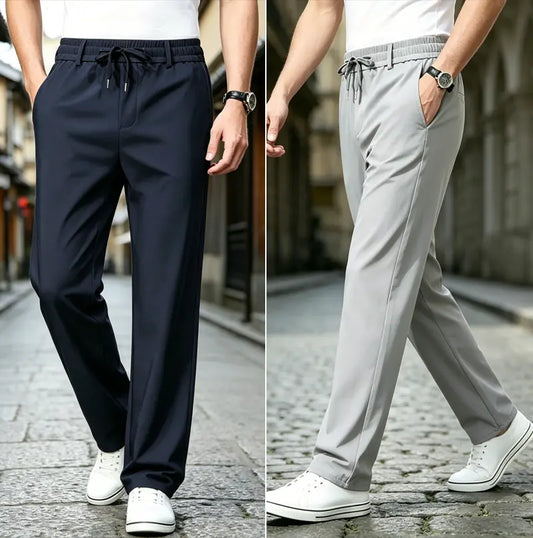 👖【Kupte 1 a získejte 1 zdarma】Ležérní kalhoty rovné délky – pružný, jemný a prodyšný materiál pro maximální pohodlí