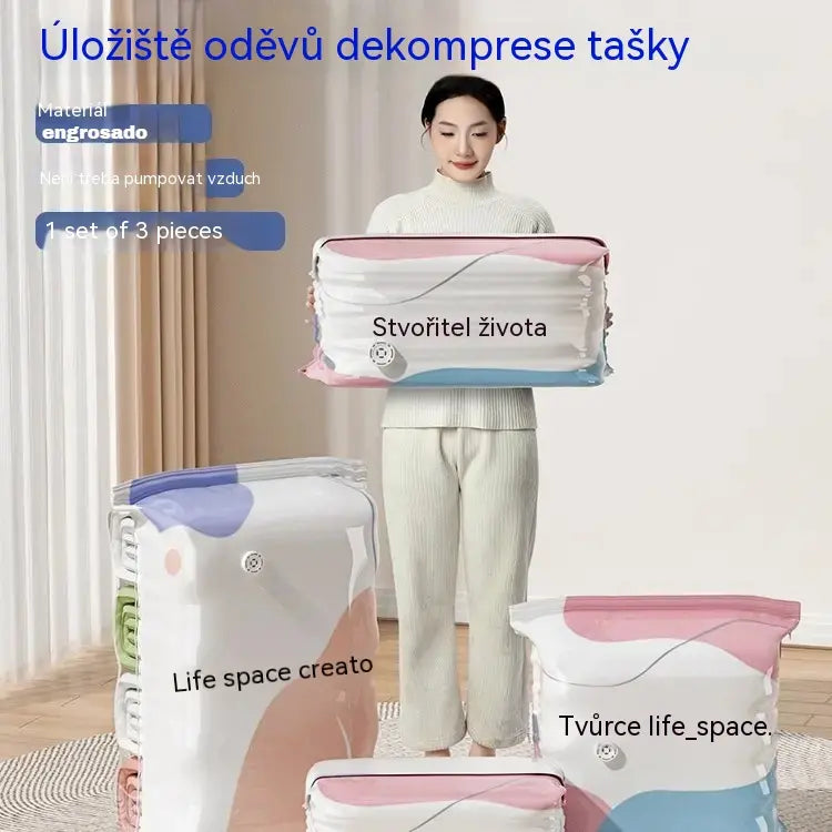👕📦【🔥5 kusů 560 Kč】Kompresní sáčky na uložení oblečení, nevyžadují vysávání, zesílená konstrukce.