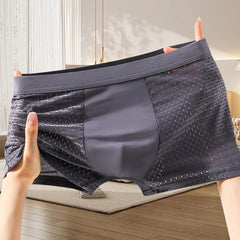 🔥【4 kusy v balení】【L-4XL】Pánské pohodlné prodyšné síťované boxerky