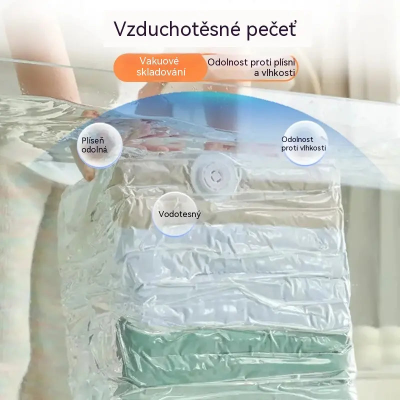 ✨(5 kusů)💨 Velký, stlačitelný vakuový úložný sáček: není potřeba pumpička, nepropustný a ideální pro úsporu místa v kufrech i doma ✈️