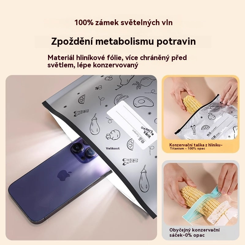 【30 kusů】Sáček z hliníkové fólie potravinářské kvality se zipem pro zachování čerstvosti, vhodný do domácí lednice