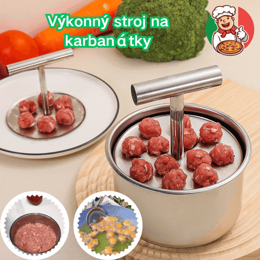 Výrobník na karbanátky z nerezové oceli, praktický kuchyňský nástroj – ideální na karbanátky a rybí kuličky