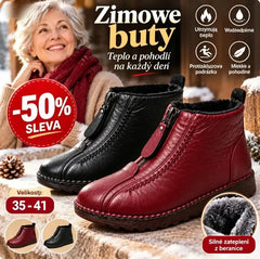 ✨ Podzimní a zimní nabídka【vel. 35–41】Dámské kotníkové zimní boty s hřejivou podšívkou pro plnější chodidla, voděodolné a protiskluzové