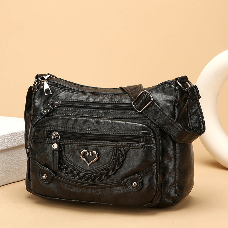 Měkká PU crossbody taška pro ženy – více kapes pro perfektní organizaci