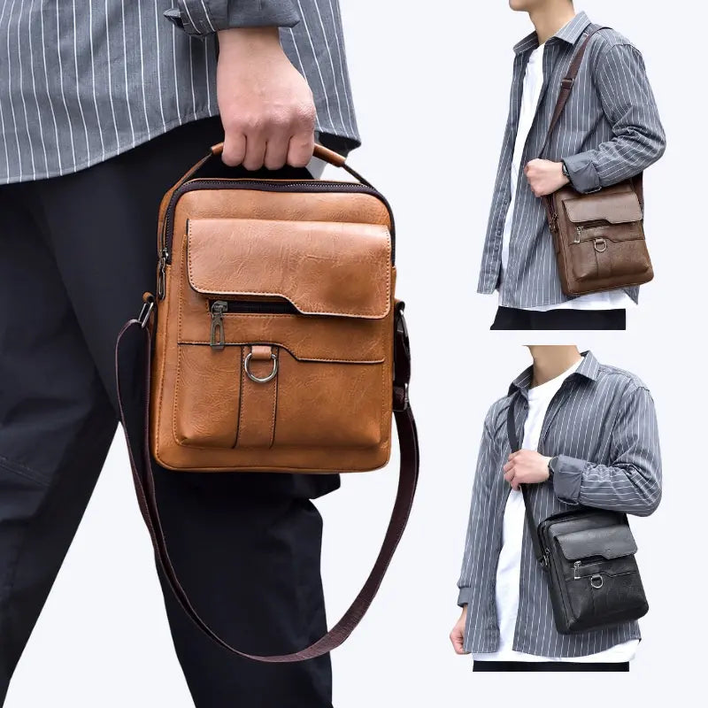 🔥Nová akce 50% sleva 👜 Moderní a ležérní kožená taška pro muže, velká kapacita